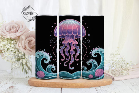 Kawaii Jellyfish 20oz Tumbler Wrap Sublimation sassyprint 