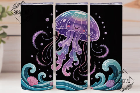 Kawaii Jellyfish 20oz Tumbler Wrap Sublimation sassyprint 