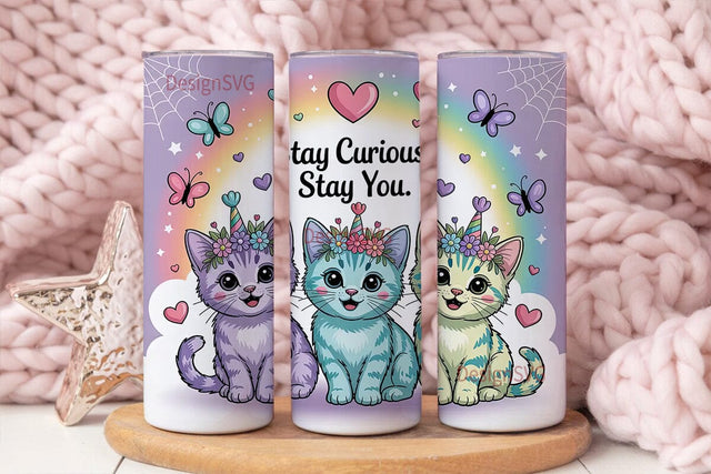 Kawaii Kittens 20oz Tumbler Wrap Sublimation DesignSVG 