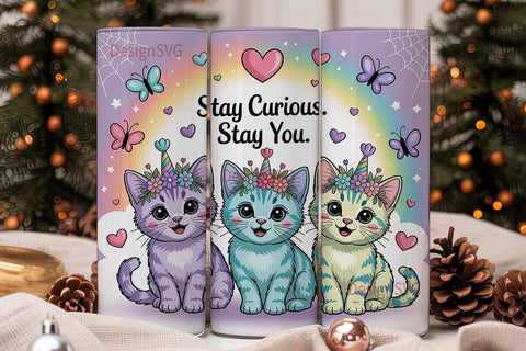 Kawaii Kittens 20oz Tumbler Wrap Sublimation DesignSVG 