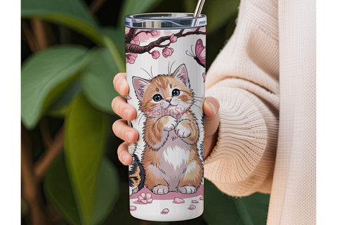 Kawaii Kittens 20oz Tumbler Wrap Sublimation DesignSVG 