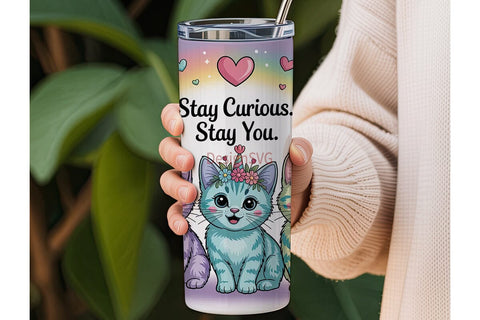 Kawaii Kittens 20oz Tumbler Wrap Sublimation DesignSVG 