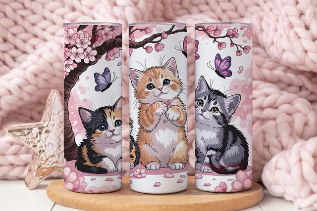 Kawaii Kittens 20oz Tumbler Wrap Sublimation DesignSVG 