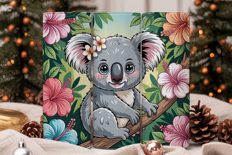 Kawaii Koala 20oz Tumbler Wrap Sublimation DesignSVG 