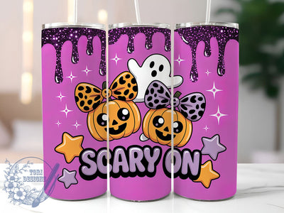 Kawaii Leopard Bow Ghost Tumbler Wrap, Leopard Bow Wrap, Pumpkin Ghost Cup, Halloween 20Oz Design, Cute Spooky Drinkware, Pastel Halloween Tumbler, Leopard Print Ghost Mug Sublimation ToriDesigns 