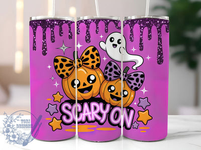 Kawaii Leopard Bow Ghost Tumbler Wrap, Leopard Bow Wrap, Pumpkin Ghost Cup, Halloween 20Oz Design, Cute Spooky Drinkware, Pastel Halloween Tumbler, Leopard Print Ghost Mug Sublimation ToriDesigns 