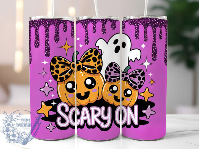 Kawaii Leopard Bow Ghost Tumbler Wrap, Leopard Bow Wrap, Pumpkin Ghost Cup, Halloween 20Oz Design, Cute Spooky Drinkware, Pastel Halloween Tumbler, Leopard Print Ghost Mug Sublimation ToriDesigns 