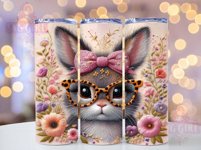 Kawaii Leopard Coquette Bunny Tumbler, Leopard Bunny Tumbler, Coquette Bow Wrap, Cute Bunny Wrap, Stylish Bunny Wrap, Sublimation Design, Trendy Gift Idea Sublimation SvggirlplusArt 