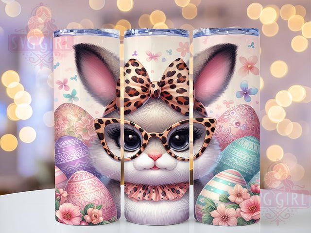 Kawaii Leopard Coquette Bunny Tumbler, Leopard Bunny Tumbler, Coquette Bow Wrap, Cute Bunny Wrap, Stylish Bunny Wrap, Sublimation Design, Trendy Gift Idea Sublimation SvggirlplusArt 