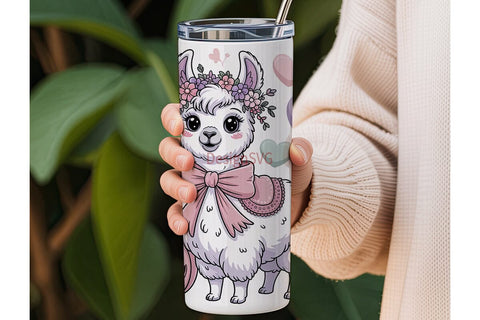 Kawaii Llama Halloween 20oz Tumbler Wrap Sublimation DesignSVG 