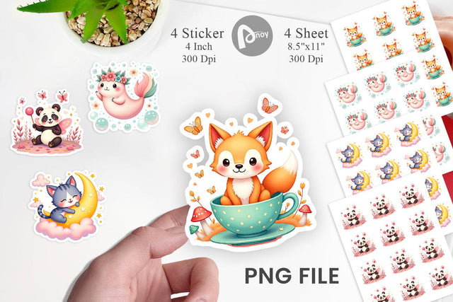 Kawaii Magic Critters Sticker Sublimation artnoy 