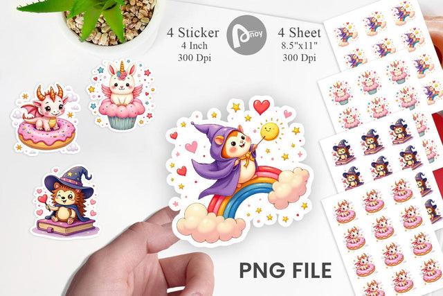 Kawaii Magic Critters Sticker Sublimation artnoy 
