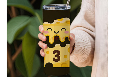 Kawaii Melting Cheese 20oz Tumbler Wrap Sublimation DesignSVG 