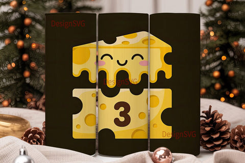 Kawaii Melting Cheese 20oz Tumbler Wrap Sublimation DesignSVG 