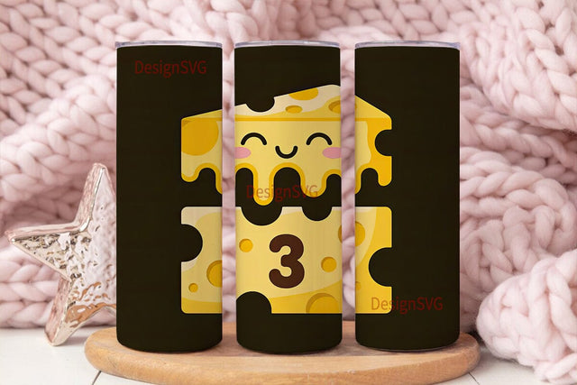 Kawaii Melting Cheese 20oz Tumbler Wrap Sublimation DesignSVG 