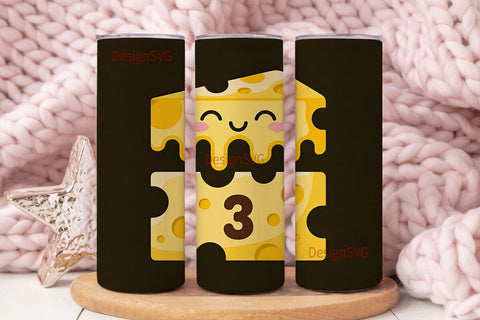 Kawaii Melting Cheese 20oz Tumbler Wrap Sublimation DesignSVG 