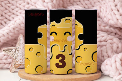 Kawaii Melting Cheese 20oz Tumbler Wrap Sublimation DesignSVG 