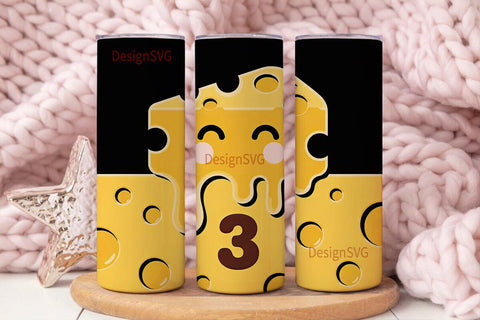 Kawaii Melting Cheese 20oz Tumbler Wrap Sublimation DesignSVG 