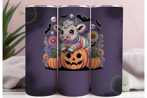 Kawaii Mummy Cow Halloween 20oz Tumbler Sublimation PixelChick 