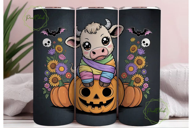 Kawaii Mummy Cow Halloween 20oz Tumbler Sublimation PixelChick 
