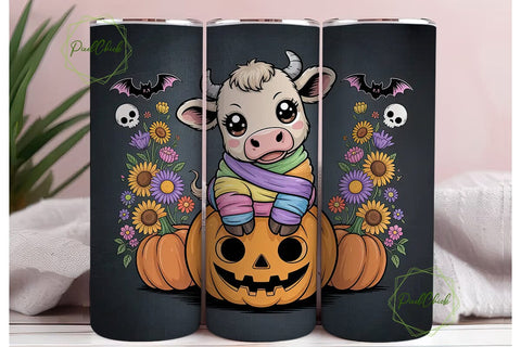 Kawaii Mummy Cow Halloween 20oz Tumbler Sublimation PixelChick 