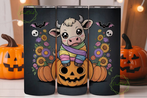 Kawaii Mummy Cow Halloween 20oz Tumbler Sublimation PixelChick 