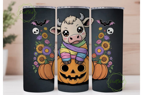 Kawaii Mummy Cow Halloween 20oz Tumbler Sublimation PixelChick 