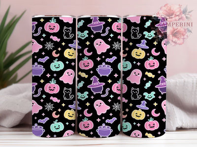 Kawaii Neon Halloween 20oz Tumbler, Neon Halloween, Kawaii Style, Cute Spooky, Sublimation Wrap, 20oz Tumbler, Playful Aesthetic, Retro Vibes Sublimation Li Zamperini 