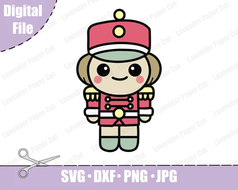 Kawaii Nutcracker, Chibi Nutcracker, SVG, PNG, JPEG, Sublimation, Christmas svg, Holiday Decor, Christmas Shirt SVG Lavender Paper Cut 
