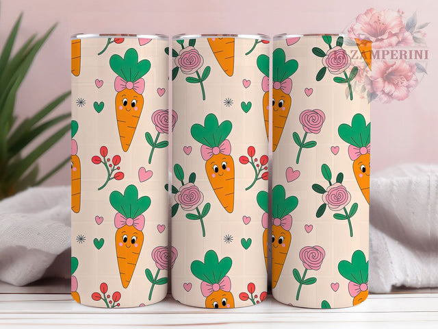 Kawaii Pastel Carrot Bunny Tumbler, Carrot Easter Tumbler, Cute Bunny Wrap, Pastel Bunny Wrap, Spring Bunny Wrap, Sublimation Design, Trendy Gift Idea Sublimation Li Zamperini 