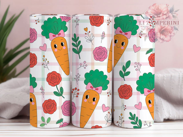 Kawaii Pastel Carrot Bunny Tumbler, Carrot Easter Tumbler, Cute Bunny Wrap, Pastel Bunny Wrap, Spring Bunny Wrap, Sublimation Design, Trendy Gift Idea Sublimation Li Zamperini 