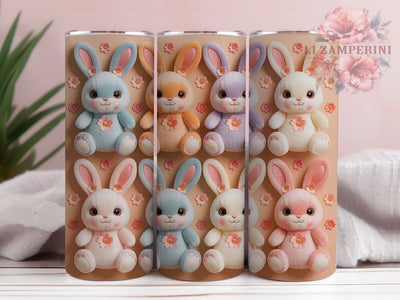 Kawaii Pastel Floral Bunny Tumbler, Kawaii Rabbit Tumbler, Cute Bunny Wrap, Whimsical Floral Bunny Wrap, Spring Rabbit Wrap, Sublimation Design, Trendy Gift Idea Sublimation Li Zamperini 