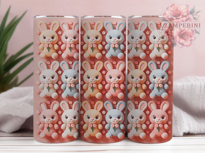 Kawaii Pastel Floral Bunny Tumbler, Kawaii Rabbit Tumbler, Cute Bunny Wrap, Whimsical Floral Bunny Wrap, Spring Rabbit Wrap, Sublimation Design, Trendy Gift Idea Sublimation Li Zamperini 