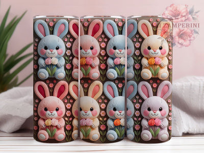 Kawaii Pastel Floral Bunny Tumbler, Kawaii Rabbit Tumbler, Cute Bunny Wrap, Whimsical Floral Bunny Wrap, Spring Rabbit Wrap, Sublimation Design, Trendy Gift Idea Sublimation Li Zamperini 