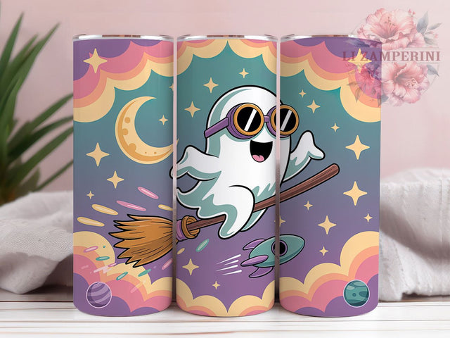 Kawaii Pastel Ghost Halloween Tumbler, Kawaii Halloween, 20Oz Tumbler, Sublimation Design, Retro Spooky, Cute Flying Spirit, Soft Goth Vibes Sublimation Li Zamperini 