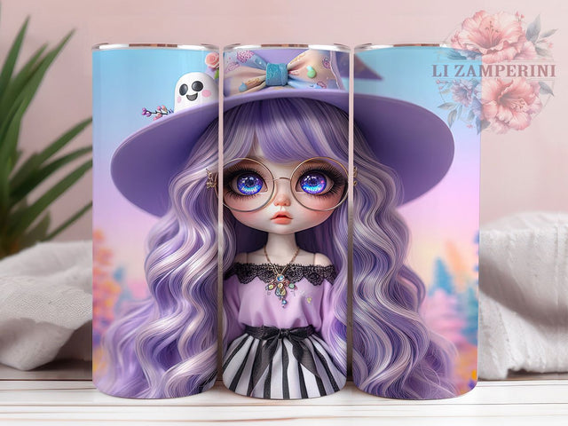 Kawaii Pastel Goth Witch Tumbler, Kawaii Witch, 20Oz Tumbler, Sublimation Design, Cute Halloween, Spooky Sweet, Magical Vibes Sublimation Li Zamperini 
