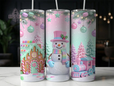 Kawaii Pastel Snowman 20oz Tumbler, Kawaii Snowman, Pastel Snowman, Snowman Tumbler, Kawaii Pastel PNG, Pastel Snowman PNG, Kawaii Tumbler PNG, 20oz Tumbler Wrap Sublimation SvggirlplusArt 