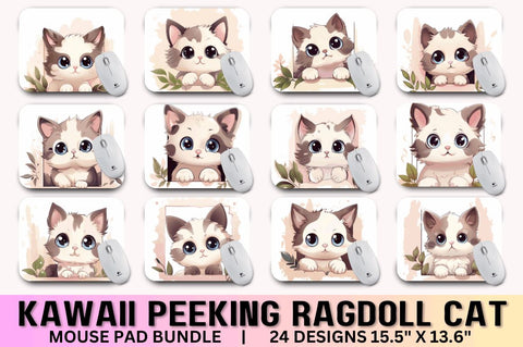 Kawaii Peeking Cat mouse pad Bundle Sublimation Regulrcrative 