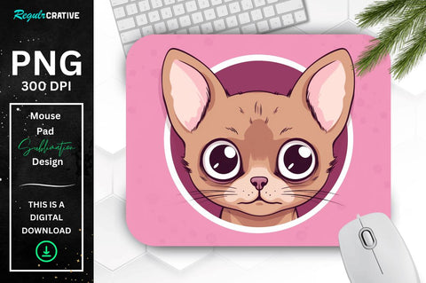 Kawaii Peeking Cat mouse pad Bundle Sublimation Regulrcrative 