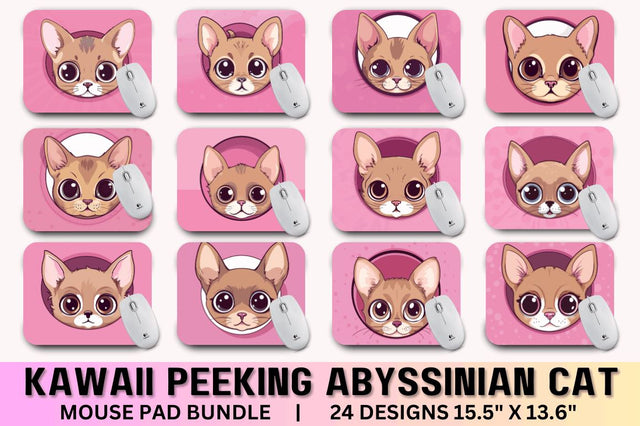 Kawaii Peeking Cat mouse pad Bundle Sublimation Regulrcrative 