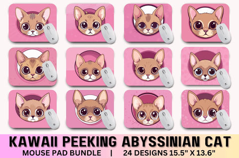 Kawaii Peeking Cat mouse pad Bundle Sublimation Regulrcrative 