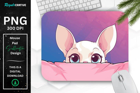 Kawaii Peeking Cat mouse pad Bundle Sublimation Regulrcrative 