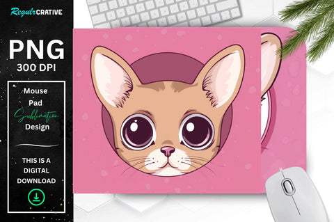 Kawaii Peeking Cat mouse pad Bundle Sublimation Regulrcrative 