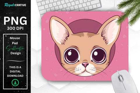 Kawaii Peeking Cat mouse pad Bundle Sublimation Regulrcrative 