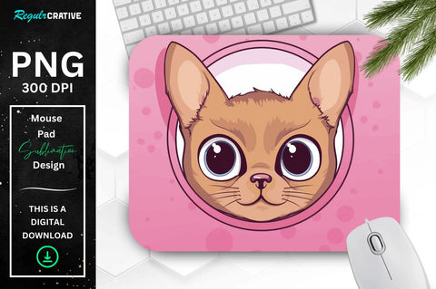 Kawaii Peeking Cat mouse pad Bundle Sublimation Regulrcrative 
