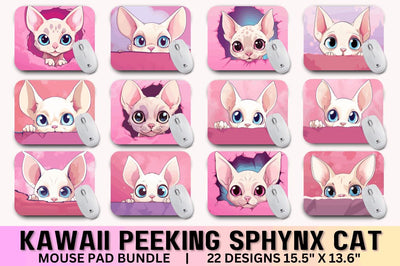 Kawaii Peeking Cat mouse pad Bundle Sublimation Regulrcrative 