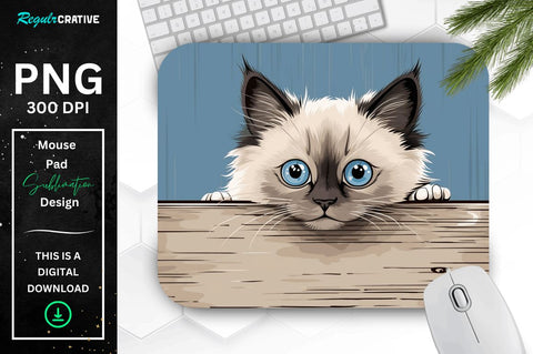 Kawaii Peeking Cat mouse pad Bundle Sublimation Regulrcrative 