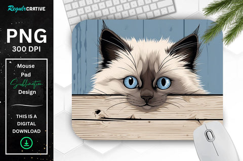 Kawaii Peeking Cat mouse pad Bundle Sublimation Regulrcrative 