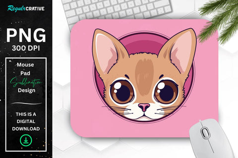 Kawaii Peeking Cat mouse pad Bundle Sublimation Regulrcrative 
