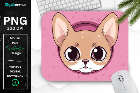 Kawaii Peeking Cat mouse pad Bundle Sublimation Regulrcrative 